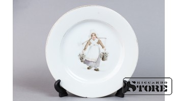 Тарелка, фарфор, Рига, фабрика М.С. Кузнецова, 1937 год, 21 Ø, CSA932