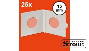 HARTBERGER 15 mm self-adhesive coin holders. Pack of 25.