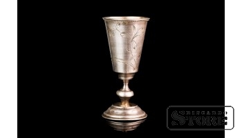 Рюмка на ножке с памятной надписью, серебро, 84 проба, Российская Империя
