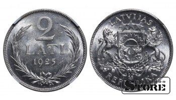 Latvia 2 Lati 1925 NGC MS 63 (8582799-013)