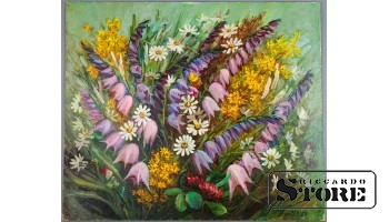 Живопись, Букет полевых цветов, Владимир Свиклис, 1989 год, 50x59.5cm CSA1045