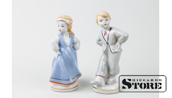 Статуэтка, Танцоры, фарфор, Рига ,Рижская фарфоровая фабрика, 50-е годы, 13см