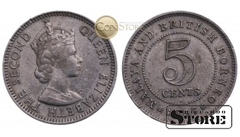 Малайя и Британское Борнео, 5 центов 1957 год