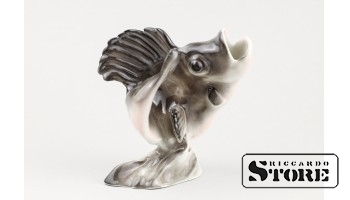 Статуэтка рыба, фарфор, Рига, фабрика М.С. Кузнецова, 1937 год , 11 cm , CSA671