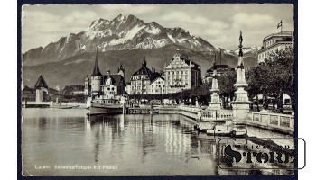 Старинная открытка 1939 года Люцерн