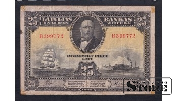 Latvia, 25 Latu, 1928, F