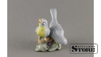 Статуэтка, Птички , фарфор, Рига , Рижская фарфоровая фабрика, 50-е годы , 7,5см