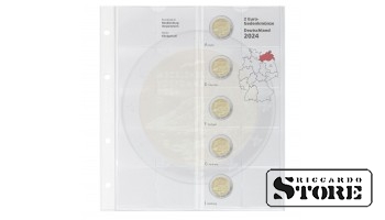 Illustrated karat sheet for the 2-euro commemorative coin "Mecklenburg-Vorpommern 2024" from the series "German Federal States 2023–2038"