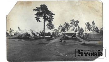 Старинная открытка "Палатки в поле" Латвия 1930 г.