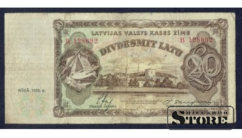 BANKNOTE, LATVIA, 20 Lati 1935 gads - B 128692