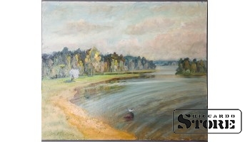 Живопись, Берег реки, Владимир Свиклис, 1994 год, 51.5x61.5cm CSA1072