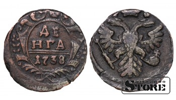 Российская империя, деньга, 1738. год, медь