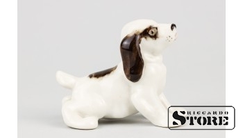 Статуэтка спаниель, фарфор, Ленинград, ЛФЗ, 50-е годы , 5,5 cm , CSA413