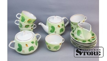 Чайный сервиз Виола, фарфор, Рига, Рижская фарфоро-фаянсовая фабрика, автор формы Левон Агаджанян, 1964-1968 год, первый сорт