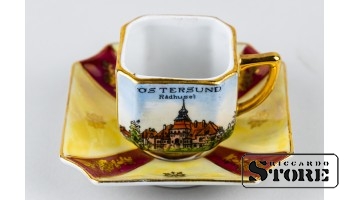 Фарфор , Чайная пара "Ostersund radhuset" , Швеция , 5 см