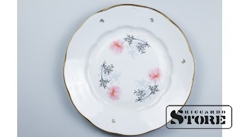 Блюдо из сервиза Ария, фарфор, Рига, Рижский фарфоровый завод, автор Левон Агаджанян, 1983-1990 год, третий сорт , Ø 35,5 CSA510
