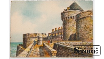 Vintage postcard View from the castle to the sea. 20th century # NT278