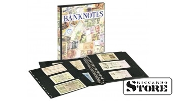 Banknote album with 10 transparent pages in 2 variants and black interleaves.