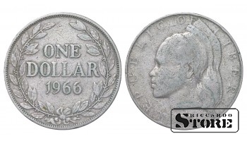 1966 Liberia Coin Copper-Nickel Coinage Rare 1 dollar KM# 18a.1 #LIB3468