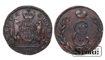 Российская империя, 1 копейка , К М, 1778. год, медь