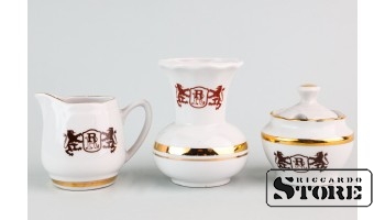 Посуда для ресторана "Вецрига", фарфор, Рига, Рижский фарфоровый завод, 80е годы, 1 сорт