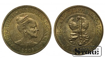 Дания, 10 крон, 2005 Сказка - Гадкий утёнок, алюминиевая бронза