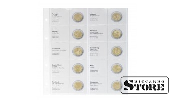 Illustrated sheet for storing 2-euro coins: from Portugal 2020 to Slovenia 2020.