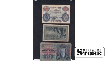 set of 3 banknotes 1904, 1913, 1914