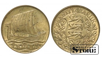 Эстония, 1 крона, 1934. год, Алюминиевая бронза