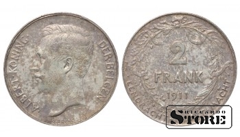 Бельгия, 2 франка, 1911, серебро