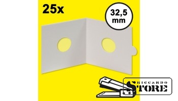 HARTBERGER 32,5 mm monetų rėmeliai, užsegami segtuvu. Pakuotėje 25 vienetai.