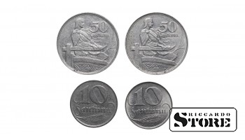 Latvia set of 4 coins 10, 50 Santimi 1922