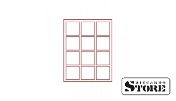 Velour album in RAUCHGLAS modification with 12 square compartments 66x66 mm for coins/medals and other collectible items