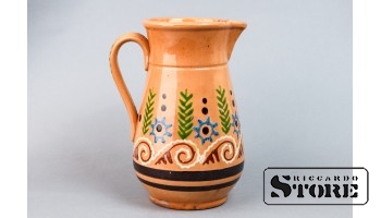 Кувшин, глина, ручная роспись, Рига, 80е годы 20го века, 21.5 cm,CSA943