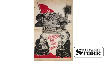 плакат, пропаганда против большевизма. 1943 год 29,5x47 см.
