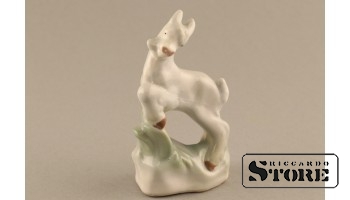 Статуэтка, Козлик, фарфор, Рига, Рижская фарфоровая фабрика, 1950 г., 9,8 см