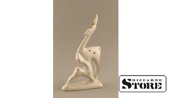 Cтатуэтка , Олени, фарфор,Рига, Рижская фарфоровая фабрика, 50-е годы , 20см