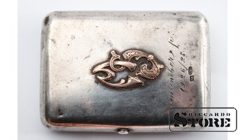 Sudrabs, sieviešu portsigāers. 84-tās proves sudrabs. 50 grami. Krievija, Maskava, Kuzmičova Antipa Ivanoviča fabrika, 1880