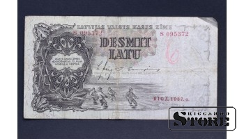 BANKNOTE , LATVIA, 10 LATI 1937 GADS - S 095372