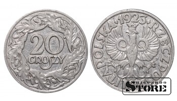 Польша, 20 грошей, 1923. год, цинк
