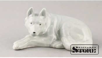 Статуэтка, Собака , фарфор, Рига , Рижская фарфоровая фабрика, 50-е годы , 5.5 см.