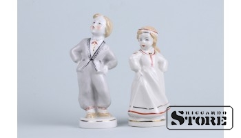 Статуэтка, Народный танец, Рига , Рижская фарфоровая фабрика, 50-е годы , 13 см