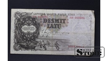 BANKNOTE , LATVIA, 10 LATI 1938 - GADS AH 163394