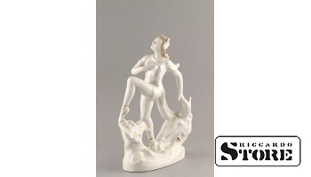 Figūriņa, Meitene - kaķene, porcelāns, Verbilki, PSRS, 24 cm