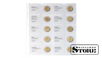 Illustrated karat sheet for chronological placement of 2 euro commemorative coins: Slovenia 2013 – Greece 2013.