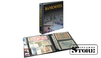 Banknošu albums PUBLICA M komplektā ar 20 divpusējām Multi Collect sistēmas lapām divos variantos. Aizpildāms no abām pusēm.