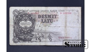 BANKNOTE , LATVIA, 10 LATI 1937 gads - R 168260