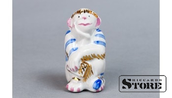 Статуэтка обезьяна, фарфор, Дулёво, Россия, 1992 год, 7.5 cm, CSA994