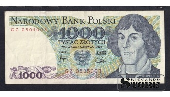 Poland, 1000 Zlotych, 1982, VF