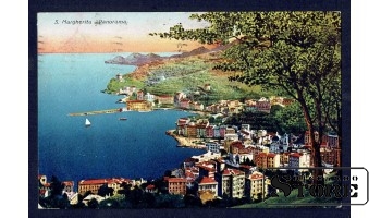 Старинная итальянская открытка Санта-Маргерита, Панарама